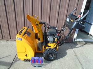 Poulan Pro 24 snow blower. New model with electric start. Runs well. Tested & works. As shown.