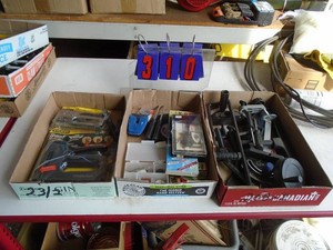 Qty of 3 flats of misc hardware. As shown.