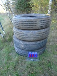 Qty of 4 used tires. 11 are 22.5. As shown.