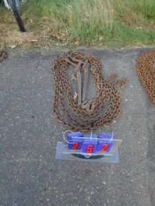 Qty of 2 chains & binders. Approx 20 feet. As shown.