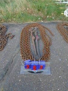 Qty of 2 chains & binders. Approx 20 feet. As shown.