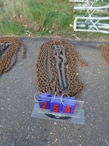 Qty of 2 chains & binders. Approx 20 feet. As shown.