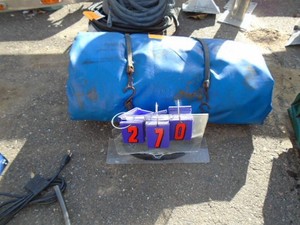 Blue heavy truck tarp. Used condition. See picture for size. As shown.