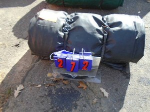Black heavy truck tarp. Used condition. See picture for size. As shown.