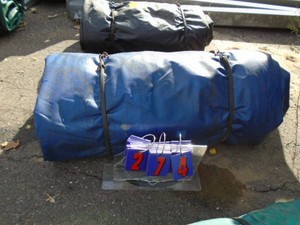 Blue heavy truck tarp. Used condition. See picture for size. As shown.