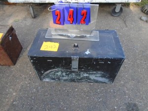 Metal tool box with contents. 22 x 11 x 10. As shown.