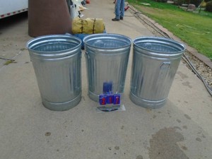 Qty of 3 galvanized garbage cans. As shown.