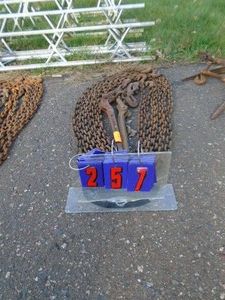 Qty of 2 chains & binders. Approx 20 feet. As shown.