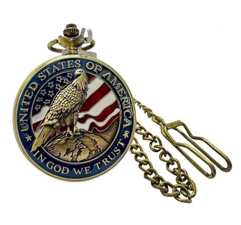 Invicta Vintage Americana Pocket Watch, 49008 - 47mm. Bronze, $199 Retail - Brand New
