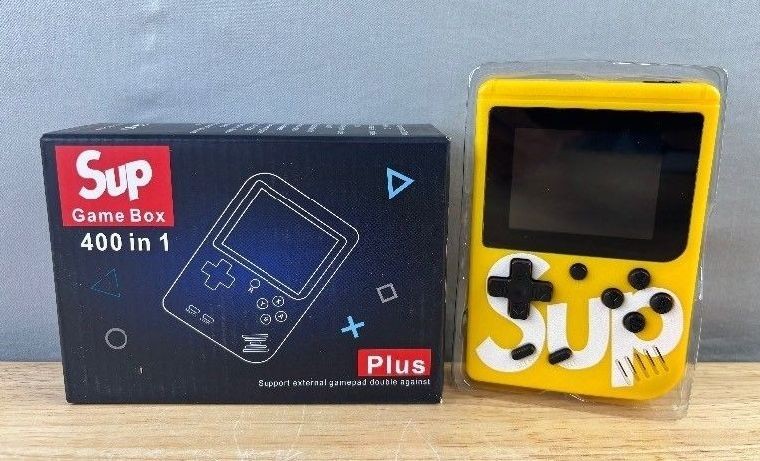 Sup Game Box Handheld Console with 400 Video Games, Yellow - Games like Mario, TMNT, Contra, Double Dragon, Mortal Kombat, Galaga - Brand New