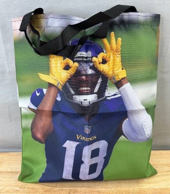 Justin Jefferson Minnesota Vikings Griddy Football Foldable Tote Bag - Brand New