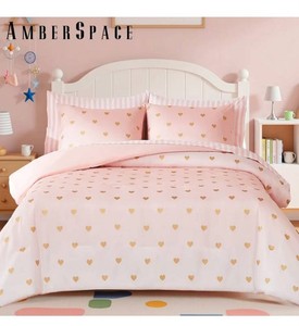 Amberspace Queen Pink Gold Foil Comforter Set, 7 Piece, $55 Retail - Brand New