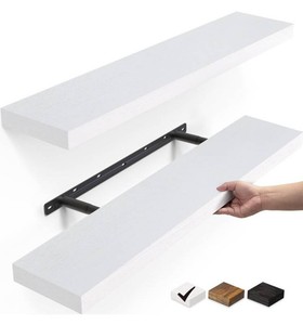 Openie Wood Floating Wall Shelves, White, 23, 2 Total - Brand New