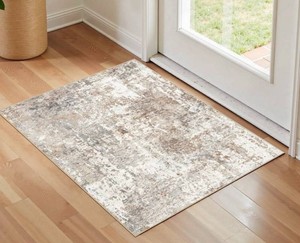 Uerme Washable Indoor Area Rug, Brown, 2 x 3 - Brand New