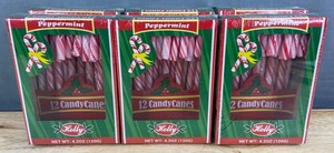 Holly Peppermint Candy Canes, 72 Total - Brand New