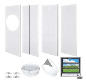 TERRALYX Portable AC Window Vent Kit with 4 Plates, White - Brand New