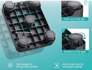 LLMRR Anti-Slip Mobility Step Stool, Black and Grey - Brand New