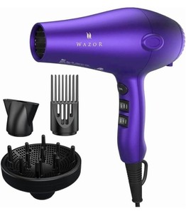 Wazor Style 2 Go 1,875W Ionic Blow Dryer and Attachments, Purple - Brand New