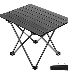 OFEFE Carbon Steel Folding Camping Side Table, Black, 3.2 lbs - Brand New