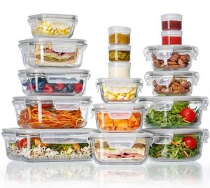 Sindcom Glass Storage Set, Grey, 34 Pieces - Brand New