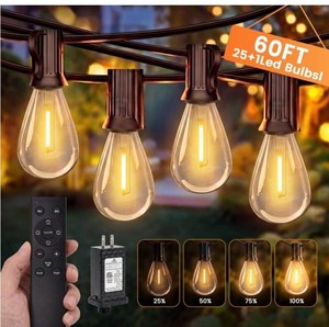 Mylorn Low-Voltage String Lights, LED Remote Dimmable, 60 - Brand New