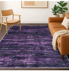 Brisasol Purple and White Washable Area Rug, 5 x 7, $46 Retail - Brand New