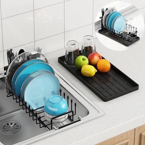 Hblife Expandable Over-Sink Dish Drying Rack, Black - Brand New