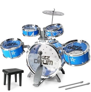 Jugaad Life Kids Jazz Drum Set, Blue, 10 Piece - Brand New