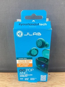 Jlab GO POP ANC True Wireless Earbuds, Clear Teal