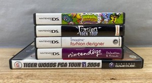 5 Nintendo GameCube &amp DS Video Game Collection - Tiger Woods PGA Tour 2004, Guitar Hero On Tour, Moshi Monsters, Etc.&nbspC