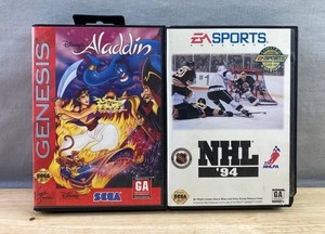 2 Sega Genesis Video Game Collection - Disneys Aladdin &amp NHL 94&nbspC