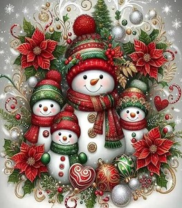 Weuopg Christmas Snowman Diamond Art 15.7 - Brand New