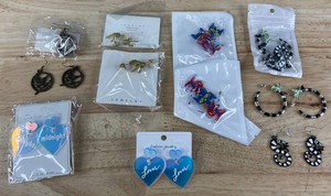 Assorted Fashion Jewelry Pierced Earrings, 12 Pair - Brand New
