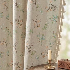 Seasonwood Floral Linen Blackout Curtain Panel, 59 x 84 - Brand New