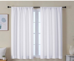 Ouzme Pure White Light-Filtering Curtains 80 x 54, 2 Total - Brand New