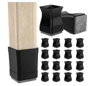 Silicone Chair Leg Floor Protectors, Black, 16 Total - Brand New