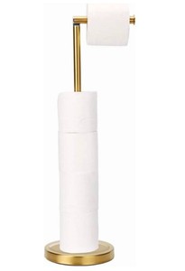 Emapoy Freestanding Toilet Paper Holder and Storage, Gold - Brand New