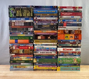100 DVD Movie and TV Collection - SpongeBob SquarePants, Breaking Bad, Greys Anatomy, House, Lost, Two and a Half Men, The Lion King, Finding Nemo, Disneys Aladdin, Cars 2, The Incredibles, Etc.&nbspC