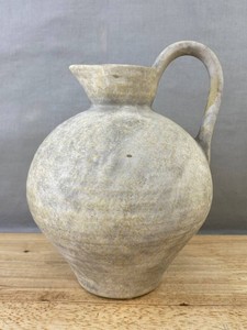 Rustic Ceramic Vase or Pitcher, Cream, 8 - Brand New