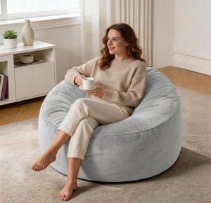 GOSAVI Memory Foam Bean Bag Chair, Grey, 35 - Brand New