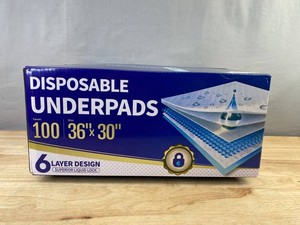Disposable Underpads, 36 x 30, 100 Total - Brand New