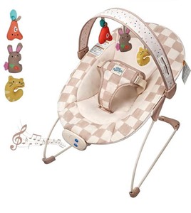 Tiny Marvels Baby Bouncer Seat, Sand Checks - Brand New