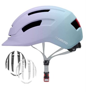 Slanigiro Adult Bike Helmet with Light, Purple and Blue, Size Medium - Brand New