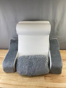 Adjustable Reading Pillow Backrest with Cushions, Grey and White
