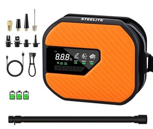 Steelite AZ6048-0 Rechargeable Air Pump, 50 PSI, Orange, $60 Retail - Brand New