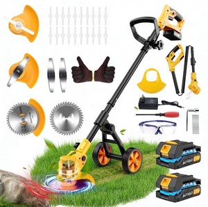 Lemolifys 21V Cordless Wheeled String Trimmer with 2 Batteries