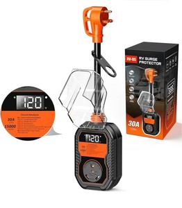 Mpow RV-05 30A RV Surge Protector, Orange and Black - Brand New