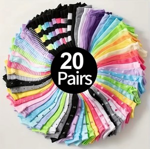 20 Pairs of Womens Colorful Breathable Casual Socks in Random Patterns & Colors - Brand New