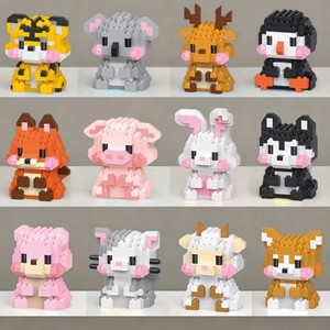 Animal Building Brick Block Assorted Toys, 12 Total - Brand New