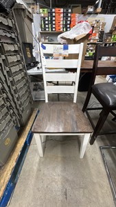 KITCHEN TABLE CHAIR-CREAMDARK WOOD-NEW